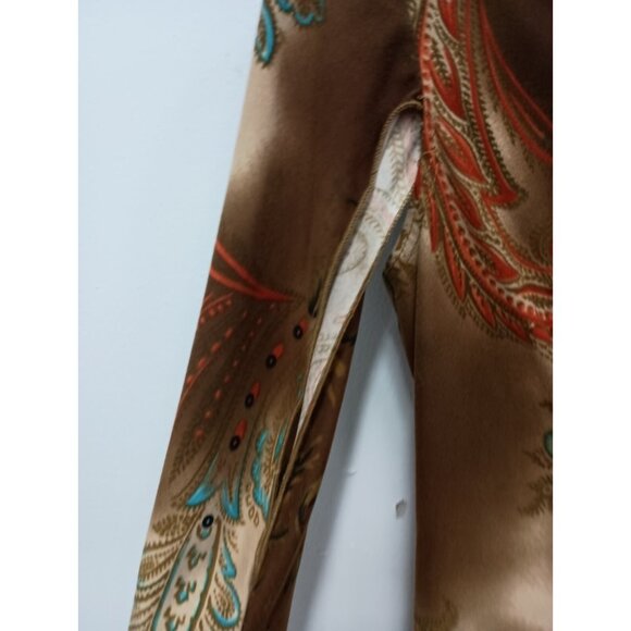 Vintage 90s Unix Womens Crop Top Large Brown Paisley Flared Sleeve BOHO Fairy - Picture 4 of 10